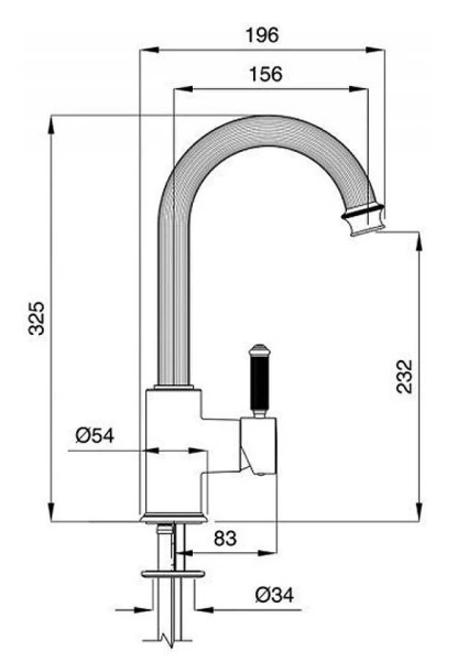 Смеситель для раковины Cezares Aphrodite золото 24 карат APHRODITE-LS2-03/24-Bi (детальная фотография), для раковины