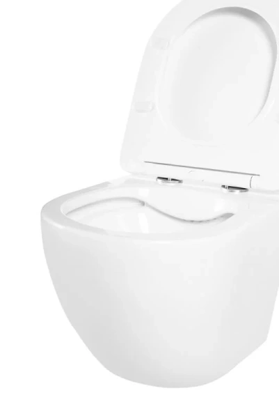 Унитаз подвесной BelBagno Uno с сиденьем BB3105CHR/SC (детальная фотография), с горизонтальным, прямым выпуском, с прямым выпуском