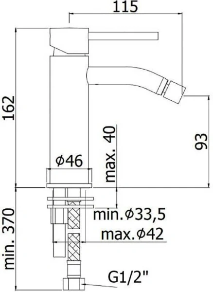 Смеситель для биде Paffoni Light черный матовый LIG131NO (детальная фотография), современные, hi-tech