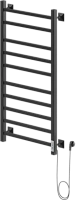 Полотенцесушитель электрический Ника Step 100/50 см черный матовый правый