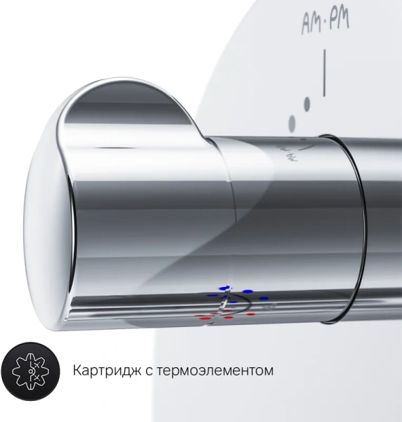 Смеситель для душа AM.PM Gem с термостатом монтируемый в стену, хром F9085500 (детальная фотография), нет в наличии