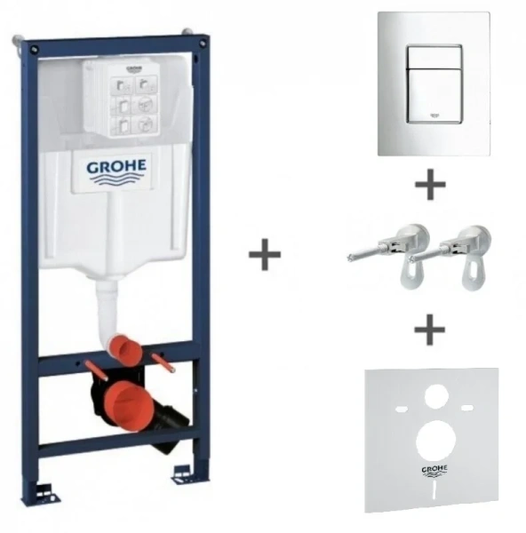 Инсталляция для унитаза Grohe Rapid SL с кнопкой хром 38775001 (детальная фотография)