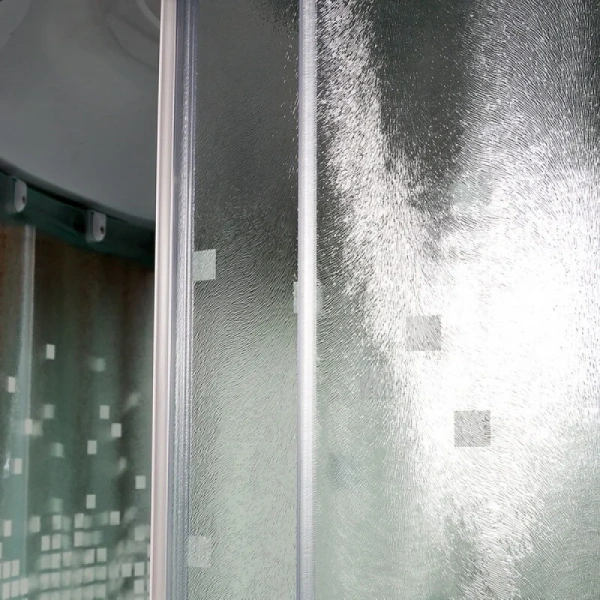 Душевая кабина Deto L 100x100 см стекло с узором L901 (детальная фотография), со стеклянными задними стенками