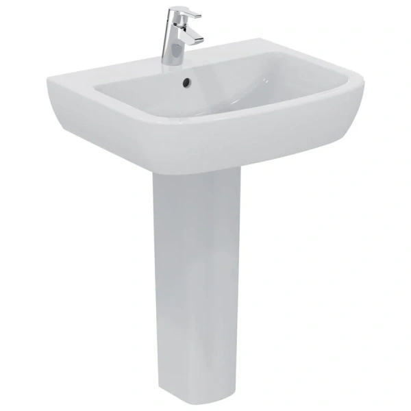 Раковина Ideal Standard Tempo 65 см центральное отверстие под смеситель T056301 (детальная фотография), белые