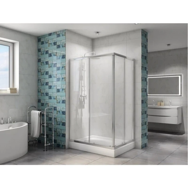 Душевой уголок BelBagno Due 120x80 см стекло прозрачное DUE-AH-2-120/80-C-Cr (детальная фотография), 120х80