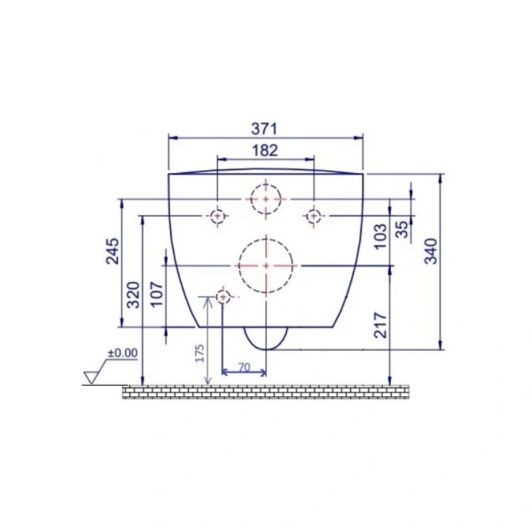 Унитаз подвесной Boheme Bianca белый глянцевый 963-SET-2-W (детальная фотография), без бачка, со скрытым бачком