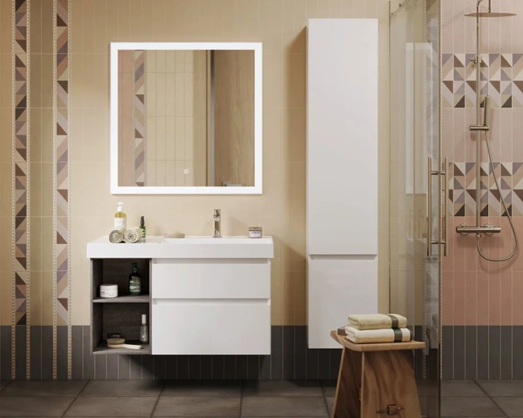 Раковина Kerama Marazzi Cubo 90 см правая CU.wb.90Rh (детальная фотография), прямоугольной формы