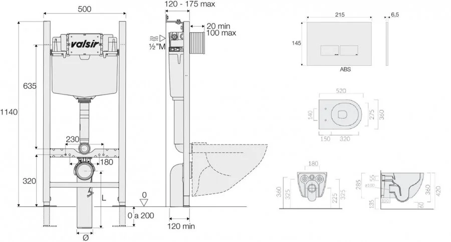 Унитаз с инсталляцией Valsir Dream с клавишей хром KIT VSCR 7334GM Slim P3 (детальная фотография), с инсталляцией