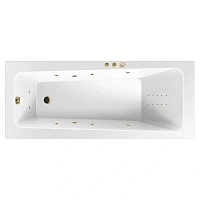 Ванна гидромассажная Excellent Ava Smart Nano 160 x 70 см, цвет белый/золото, WAEX.AVA16.SMARTNANO.GL