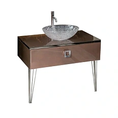 Тумба с раковиной напольная Boheme Lucido 770-080-PU 80 см лиловая, низкие ножки