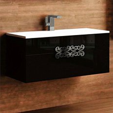 Тумба без раковины La Beaute MOSELLE, черная 90см