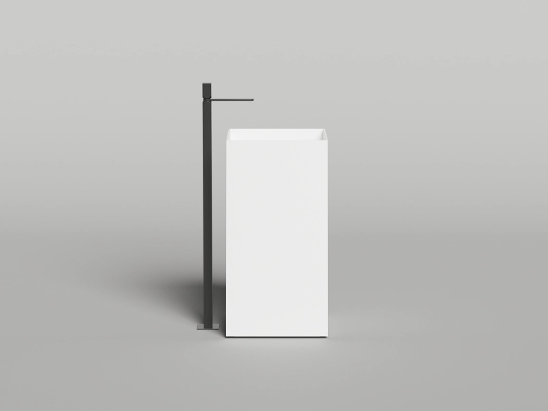 Раковина напольная Salini Armonia Square 01 белая матовая 130521M (детальная фотография), белые