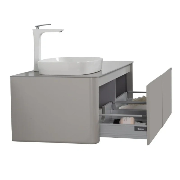 Тумба с раковиной подвесная Black&White Universe 120 см левосторонняя 9151200L (детальная фотография), 120 см