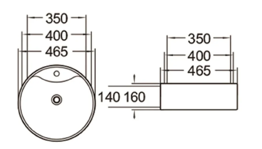 Раковина SantiLine 47 см белая SL-1069 (детальная фотография), современные, hi-tech
