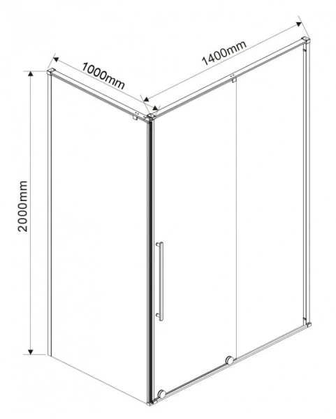 Душевой уголок Vincea Arno 140х100 см профиль хром VSR-1A1014CL (детальная фотография), прямоугольные
