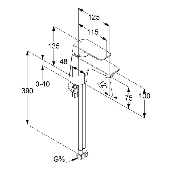 Смеситель для раковины Kludi Ameo хром 410280575 (детальная фотография), для раковины