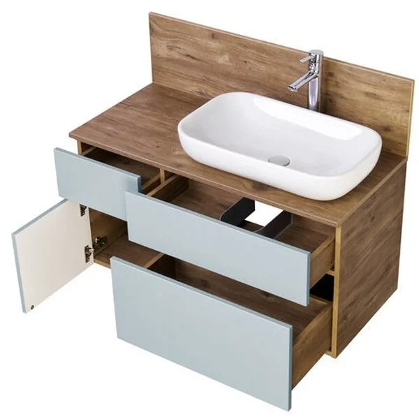 Тумба с раковиной Акватон Мишель 1A2 100 см (детальная фотография), подвесная, пристенная