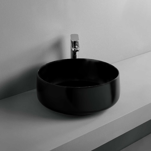 Раковина накладная, черная матовая, ArtCeram Cognac COL004 17 00 nero matt (детальная фотография), современные, hi-tech