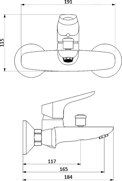 Смеситель для ванны Damixa Origin Bit белый 771000200 (детальная фотография), современные, hi-tech