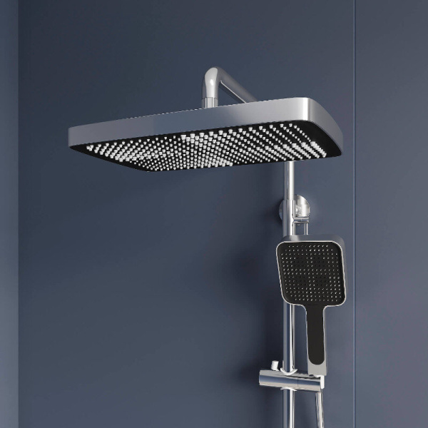 Душевая стойка RGW Shower Panels 51140134 латунь (детальная фотография), с тропическим душем