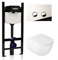 Унитаз с инсталляцией Valsir Dream с клавишей хром