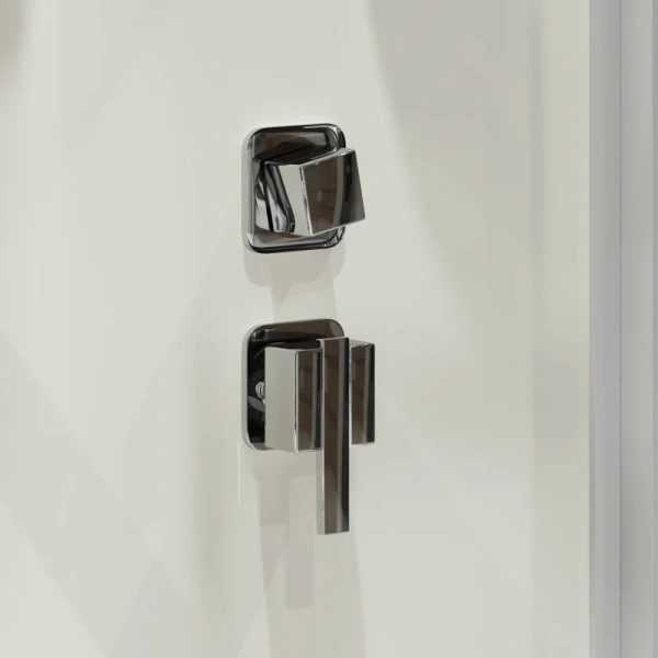 Душевая кабина Niagara Standart 100х80 см без крыши ST100/80/15Q/BK (детальная фотография), со стеклянными задними стенками