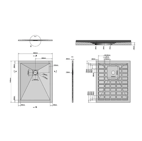 Душевой поддон Grossman Strong 110x90 см белый GR-S190110Q (детальная фотография), недорогие
