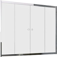 Душевая шторка на ванную профиль глянцевый хром стекло сатин Vegas-glass