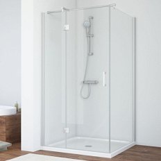 Душевой уголок профиль матовый хром стекло прозрачное Vegas-glass