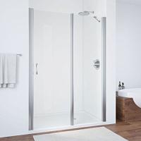 Душевая дверь профиль глянцевый хром стекло прозрачное Vegas-glass