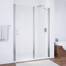 Душевая дверь профиль глянцевый хром стекло прозрачное Vegas-glass