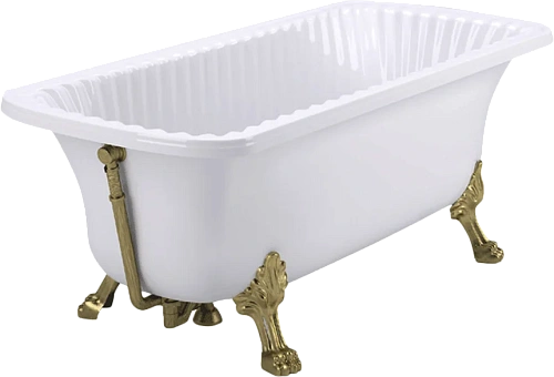 Ванна из искусственного камня Migliore Olivia 174х80 см фурнитура бронза - фото 2