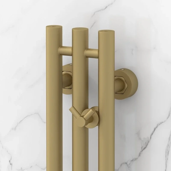 Полотенцесушитель водяной Сунержа Терция PRO 10х120 см золотой шелк 32-0444-1210 (детальная фотография), вертикальные, узкие, другие