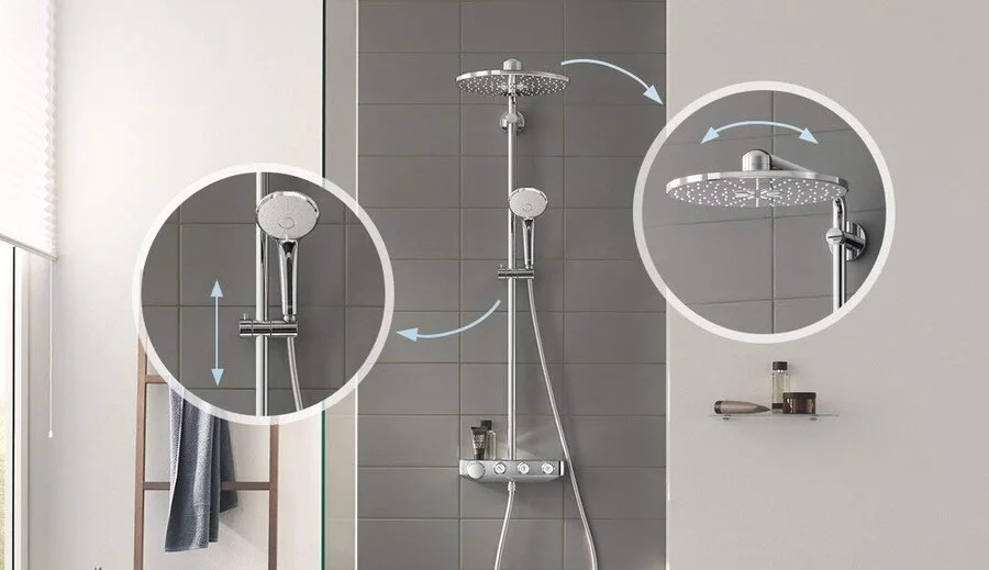 Душевая стойка Grohe Euphoria SmartControl белая луна 26507LS0 (детальная фотография), современные, hi-tech