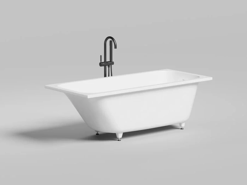 Ванна из искусственного камня Salini Orlando Kit 160x70 см S-Sense белая матовая 102115M (детальная фотография), современныe, hi-tech