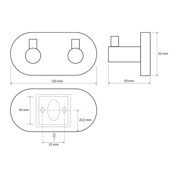 Крючок для ванной Bemeta Omega хром 104405202 (детальная фотография), современные, hi-tech
