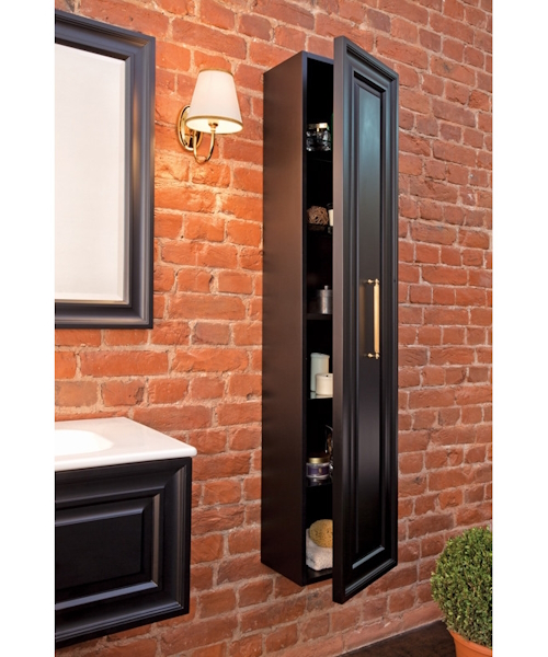 Пенал для ванной, цвет черный матовый, фурнитура золото, La Beaute Cornelia CCO.REV.LNO.OR (детальная фотография) index_1