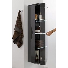 Шкаф-пенал подвесной Puris B-Classy 40 см правый, лак карбон