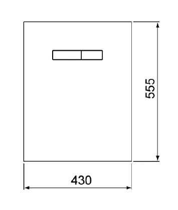 Верхняя стеклянная панель с механическим блоком управления, цвет белый, цвет клавиш хром, Tece TECElux 9650001 (детальная фотография), для унитаза