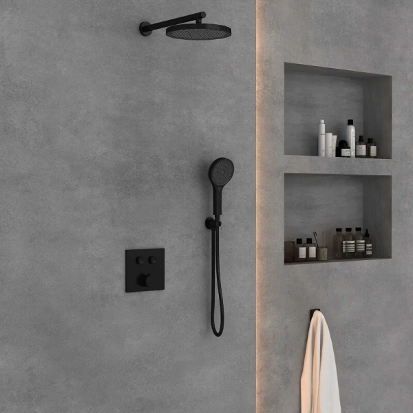 Душевой комплект Vincea черный VSFW-4212MB (детальная фотография), душевые комплекты, наборы