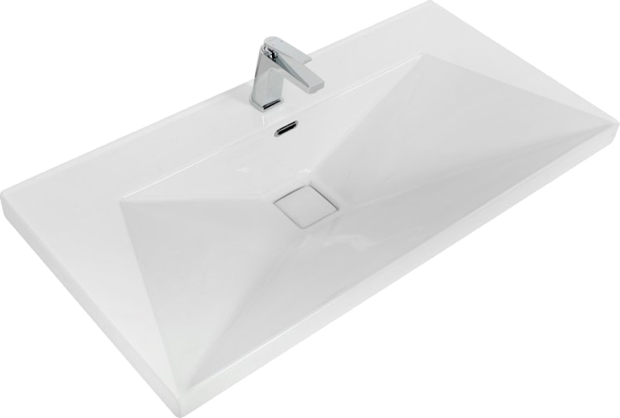 Раковина мебельная Cezares Crystal 100 см белая CZR-1188-1000/500 (детальная фотография), нет в наличии