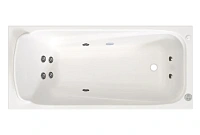 Гидромассажная ванна Радомир Роза 2-80-2-0-9-208Р, 169 x 77 см, рама-подставка разборная, фронтальный экран скандинавского вида, сифон, слив-перелив автомат, гидромассаж Релакс хром КУ 100, белая