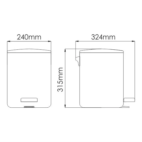 Мусорное ведро WasserKRAFT 9 л K-649 (детальная фотография), хром