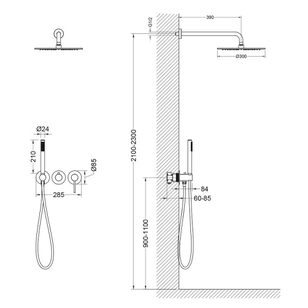 Душевой комплект Timo Saona розовое золото SX-2349/19SM (детальная фотография), комплекты