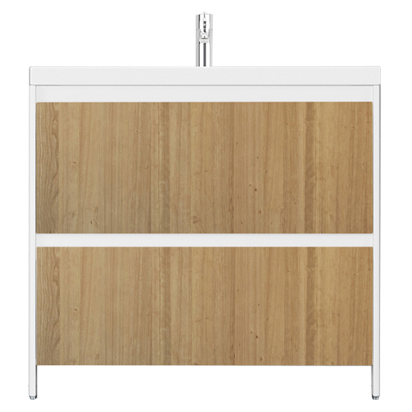 Тумба с раковиной напольная Velvex Klaufs tnKLA.90.2Y-61 90 см с двумя ящиками (детальная фотография), моноблок