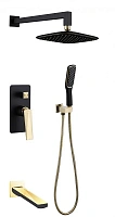 Душевой комплект Boheme Venturo черный, золото