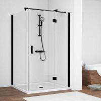 Душевой уголок профиль черный матовый стекло прозрачное Vegas-glass