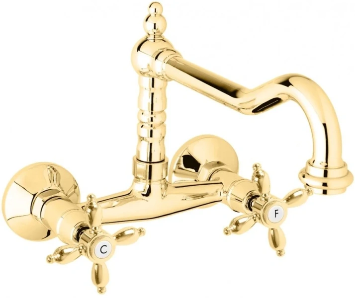 Смеситель для кухни Cezares Nostalgia золото 24 карат NOSTALGIA-LLP-03/24 (детальная фотография)