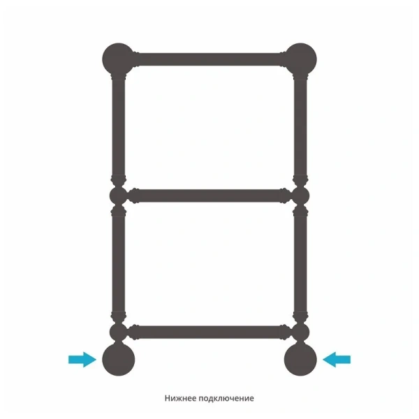 Полотенцесушитель водяной Сунержа Ренессанс 40х66 см шампань 020-0280-6640 (детальная фотография), лесенка, вертикальные