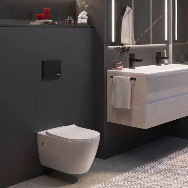 Унитаз с инсталляцией BERGES Mascon кнопка черная 043217 (детальная фотография) index_2